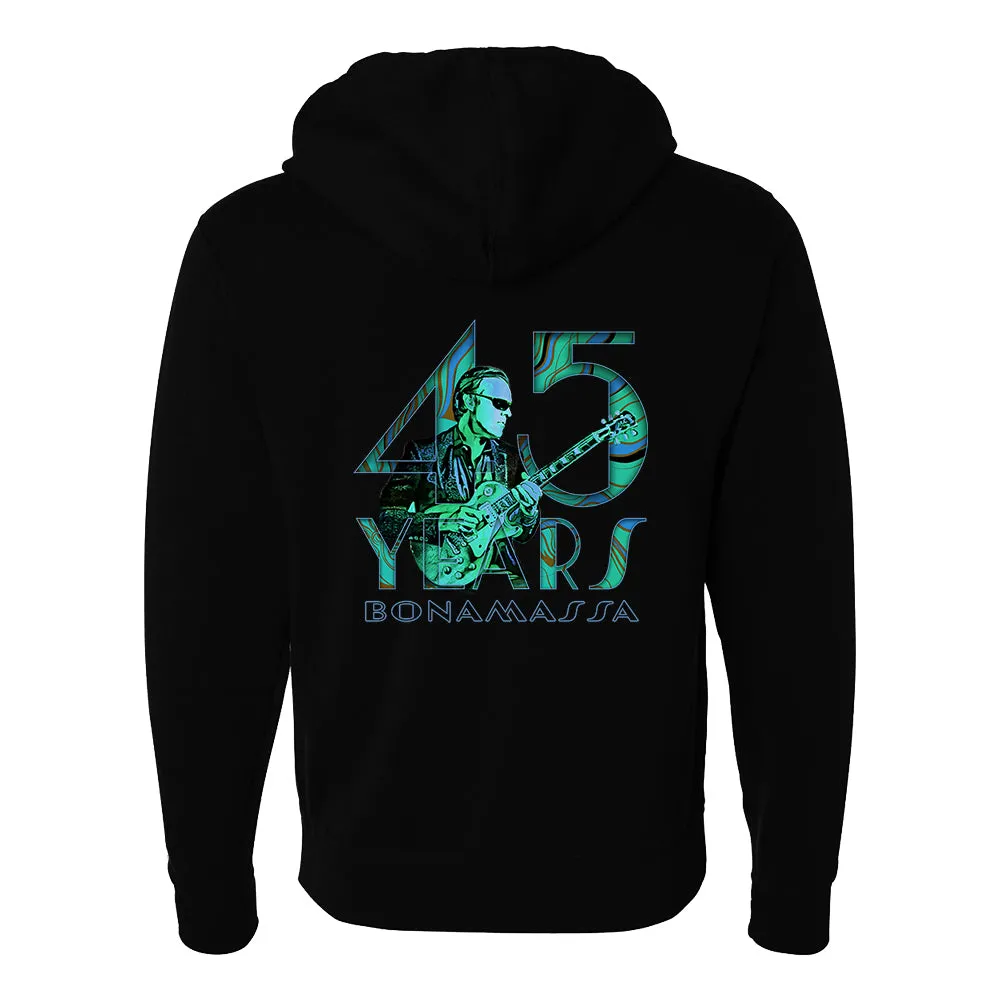 45 Years of Blues Zip-Up Hoodie (Unisex) - Green Logo