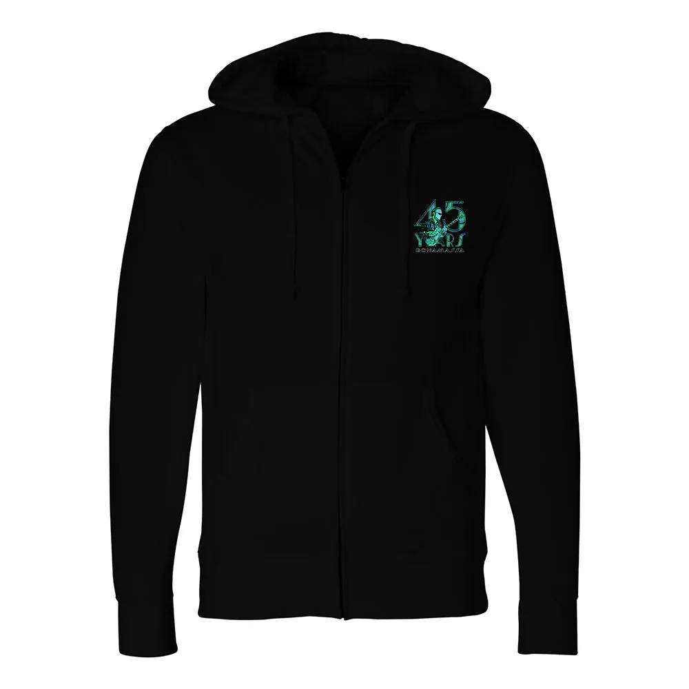 45 Years of Blues Zip-Up Hoodie (Unisex) - Green Logo