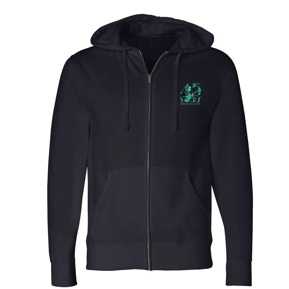 45 Years of Blues Zip-Up Hoodie (Unisex) - Green Logo