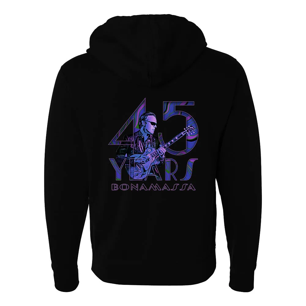 45 Years of Blues Zip-Up Hoodie (Unisex) - Purple Logo