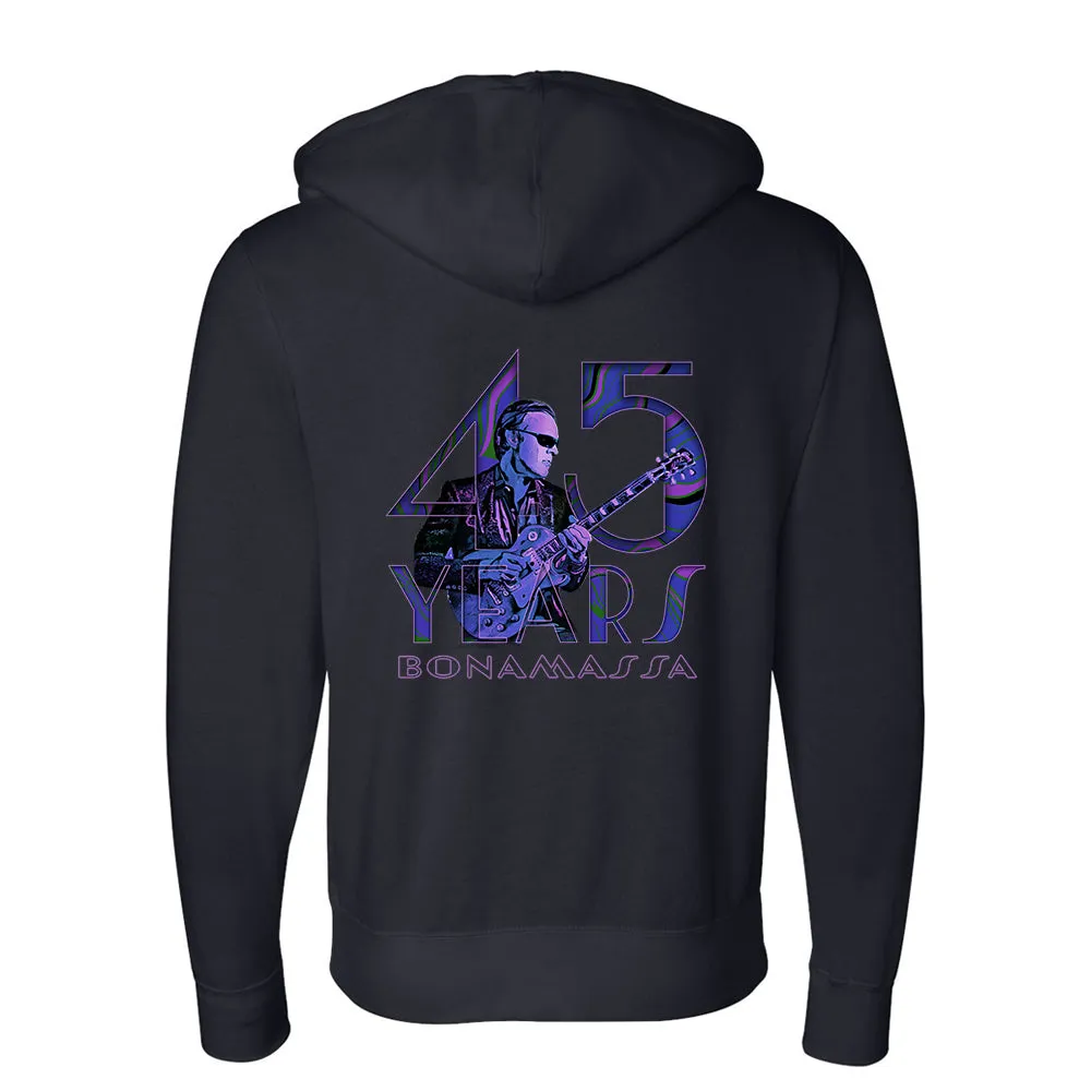 45 Years of Blues Zip-Up Hoodie (Unisex) - Purple Logo