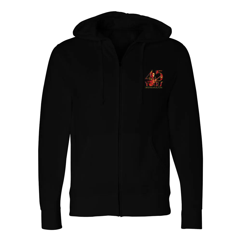 45 Years of Blues Zip-Up Hoodie (Unisex) - Red Logo