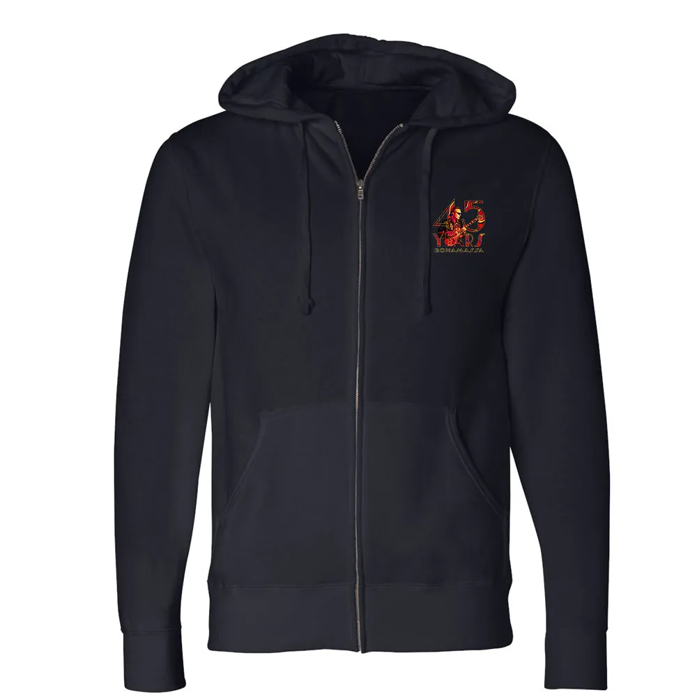 45 Years of Blues Zip-Up Hoodie (Unisex) - Red Logo