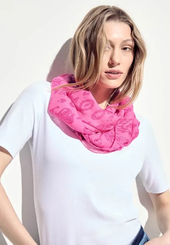 572438- Pink Burnout Loop Scarf - Cecil