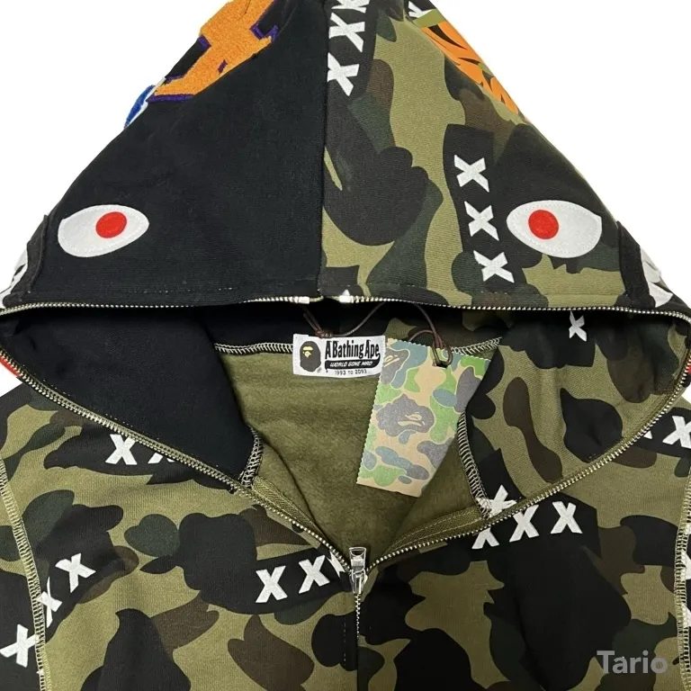 A BATHING APE  |Camouflage Street Style Long Sleeves Cotton Logo