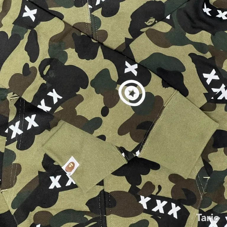 A BATHING APE  |Camouflage Street Style Long Sleeves Cotton Logo