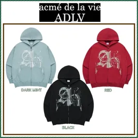 acme de la vie  |Unisex Street Style Long Sleeves Cotton Oversized Logo