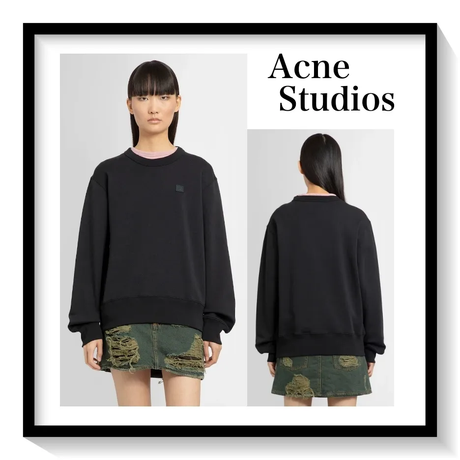 Acne Studios  |Crew Neck Unisex Street Style Long Sleeves Plain Cotton