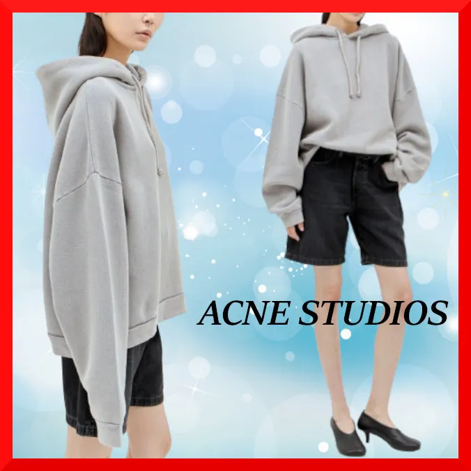 Acne Studios  |Unisex Street Style Long Sleeves Plain Cotton Oversized Logo