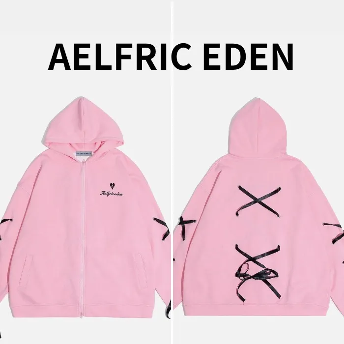 Aelfric Eden  |Street Style Long Sleeves Plain Cotton Oversized Logo