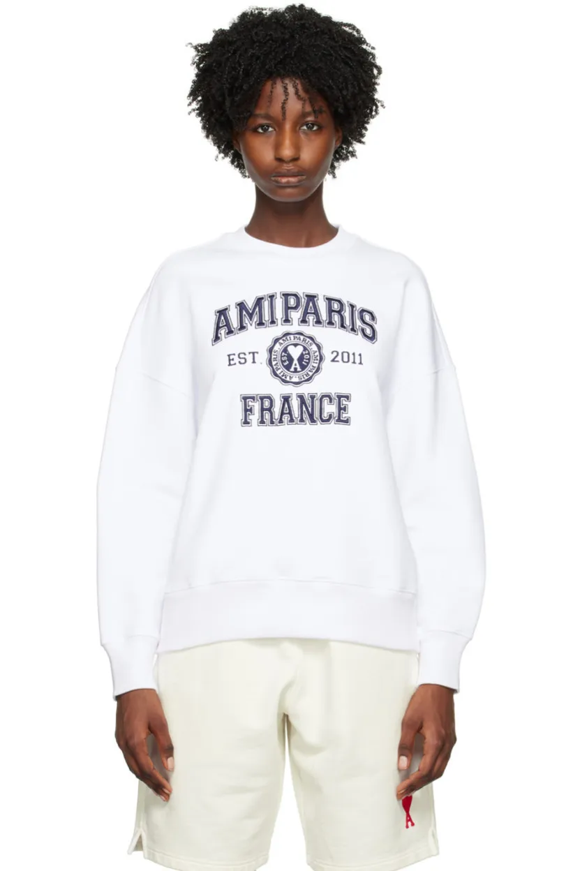 AMI PARIS  |Crew Neck Unisex Street Style Long Sleeves Plain Cotton