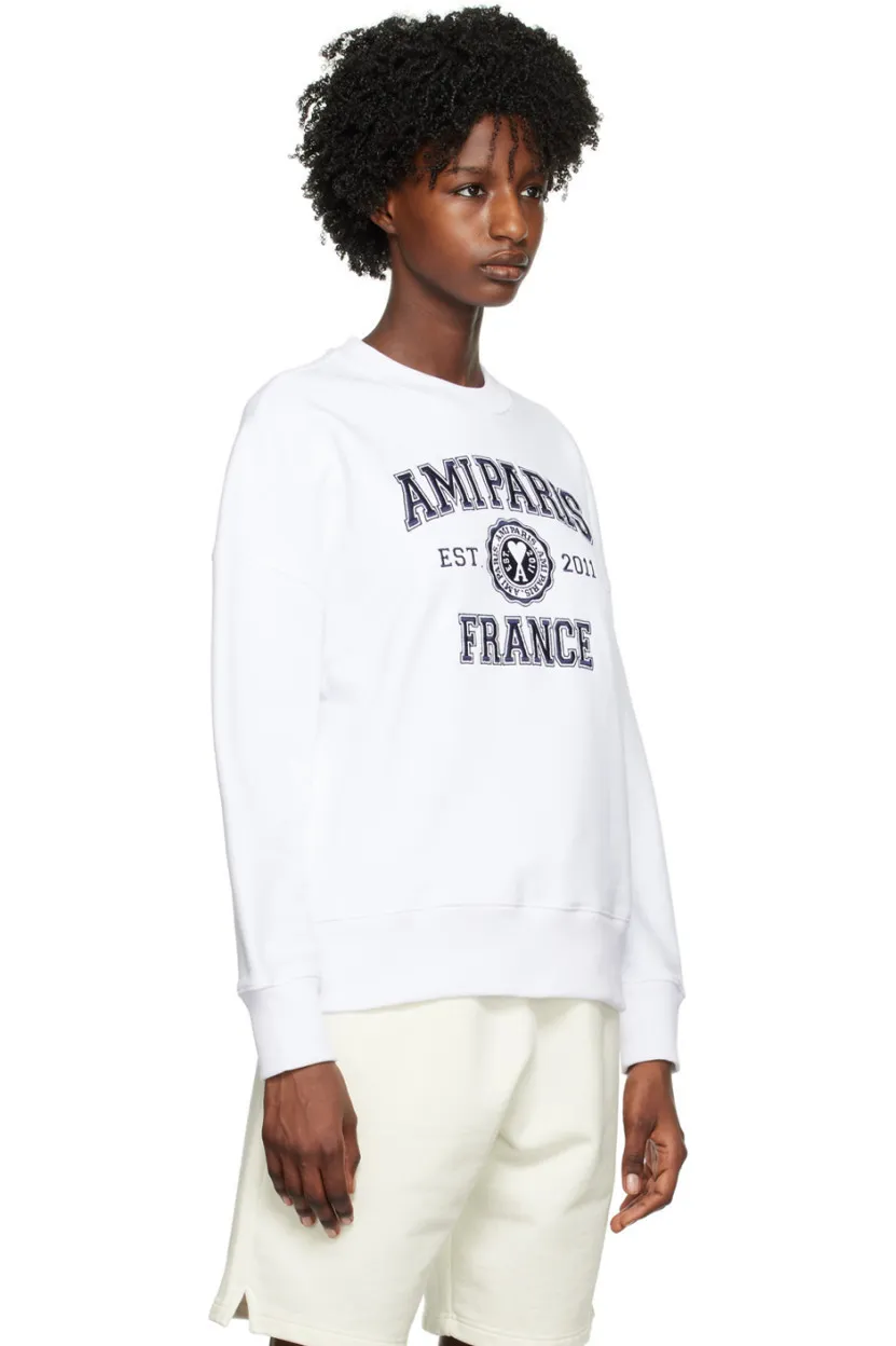 AMI PARIS  |Crew Neck Unisex Street Style Long Sleeves Plain Cotton