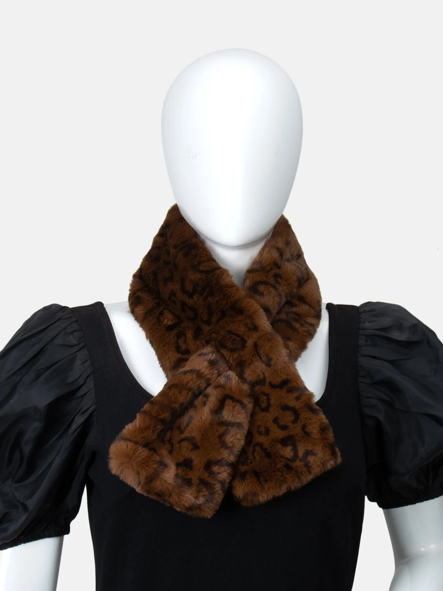 Animal Print Faux Fur Scarf