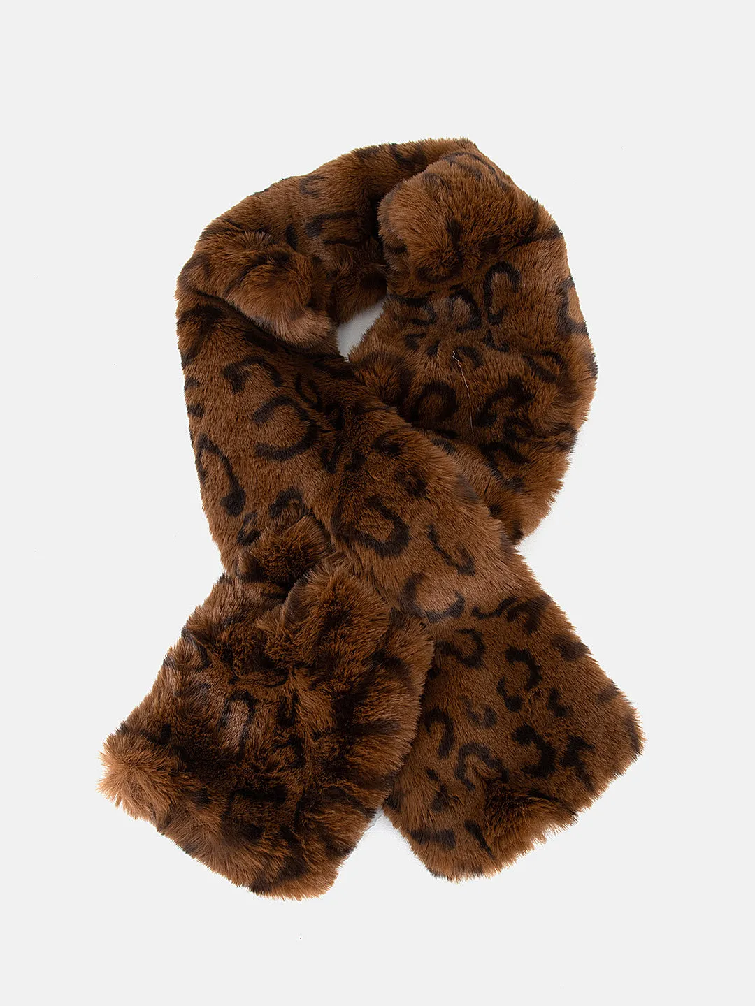 Animal Print Faux Fur Scarf