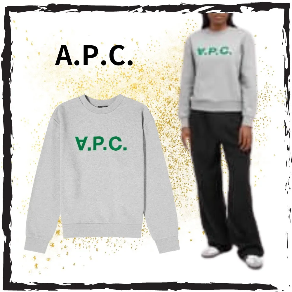 A.P.C.  |Crew Neck Unisex Street Style Long Sleeves Plain Cotton