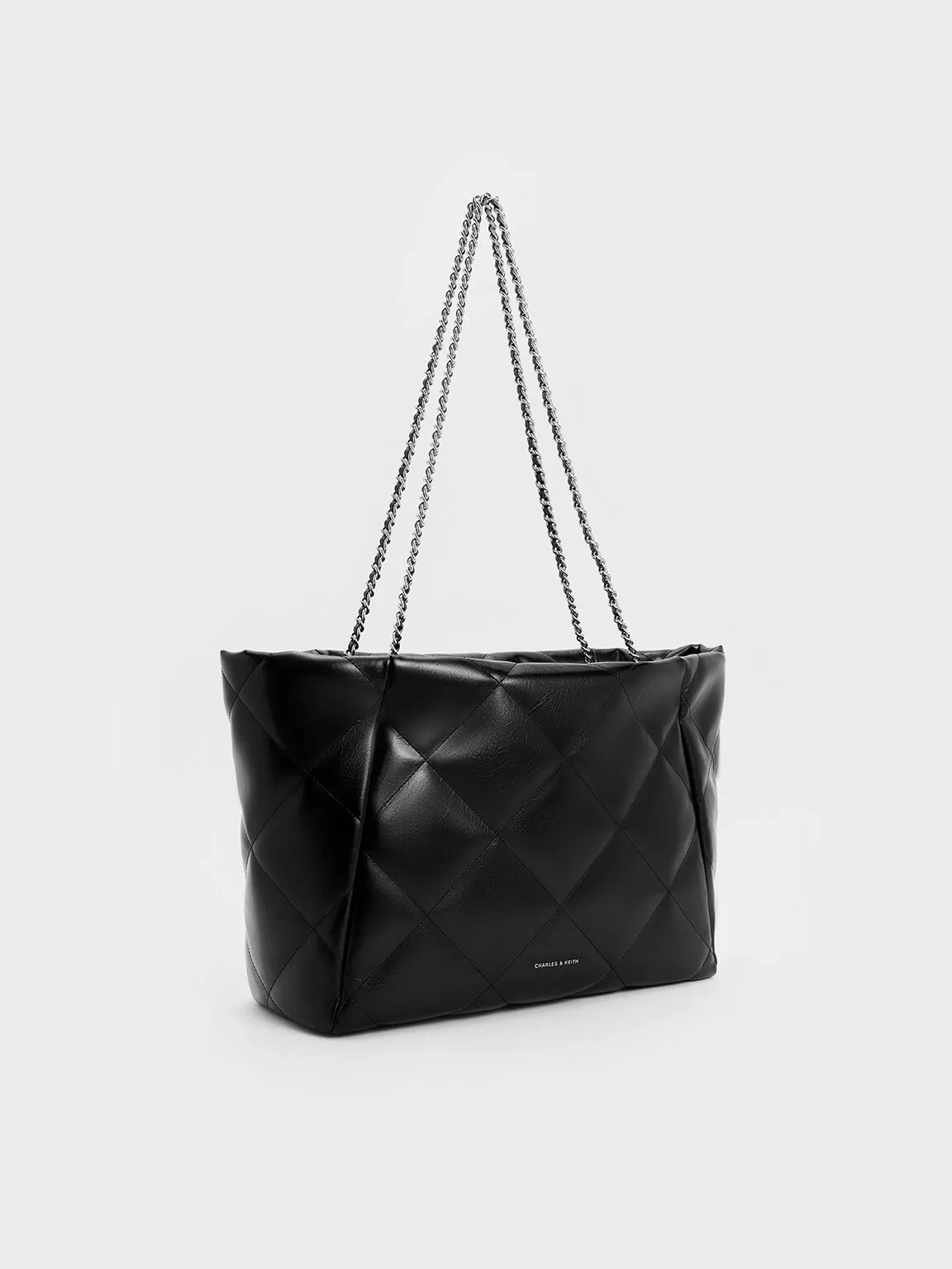 Apfra Quilted Chain-Handle Tote Bag - Noir