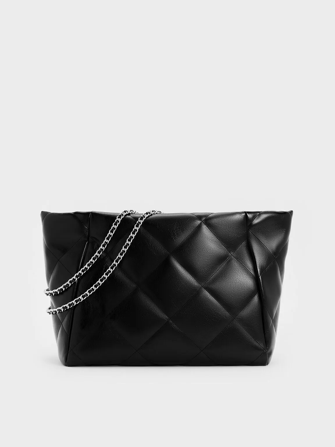 Apfra Quilted Chain-Handle Tote Bag - Noir