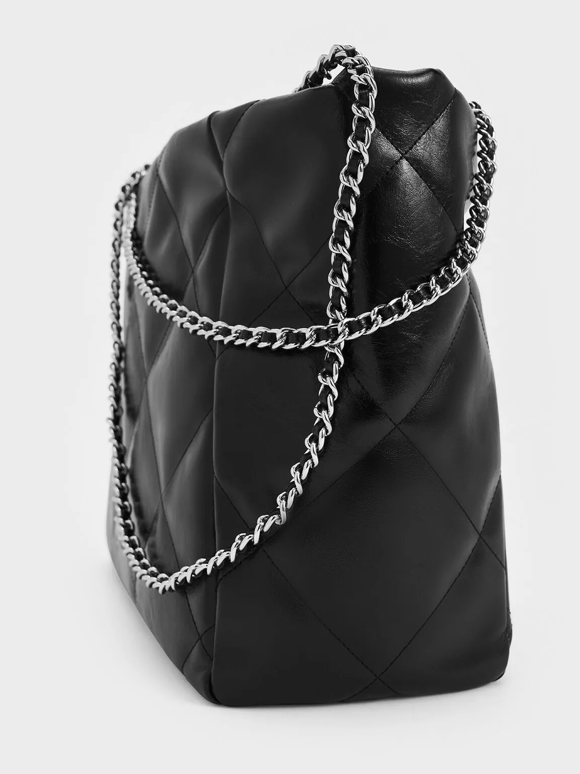 Apfra Quilted Chain-Handle Tote Bag - Noir