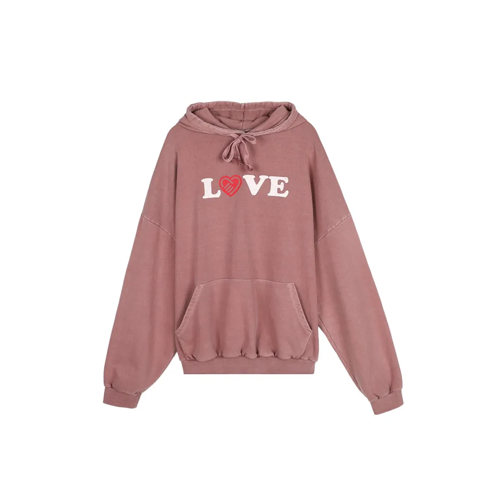 ASCLO  |Heart Unisex Sweat Street Style Long Sleeves Cotton