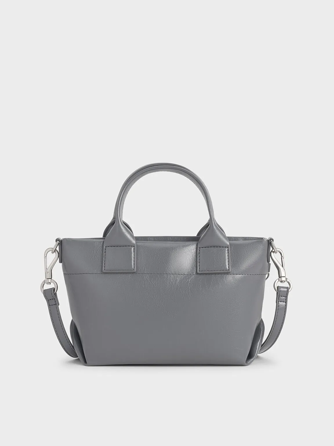 Atwood Crinkle-Effect Chain-Embellished Tote Bag - Grey