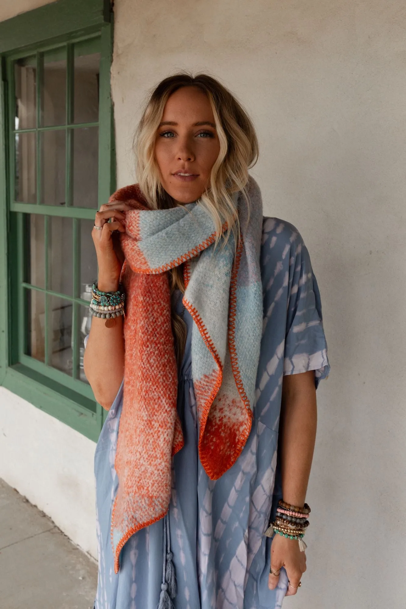 Autumn Days Multi Colored Scarf - Rust