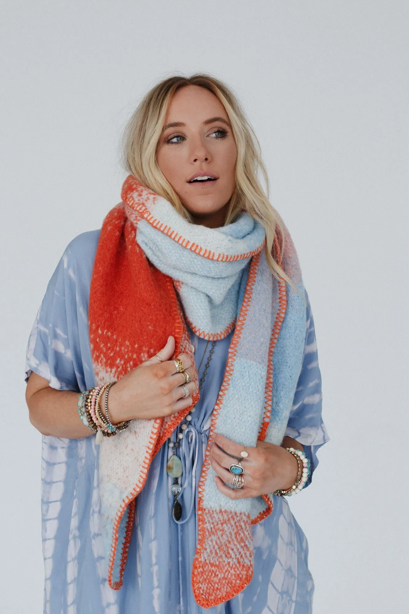 Autumn Days Multi Colored Scarf - Rust