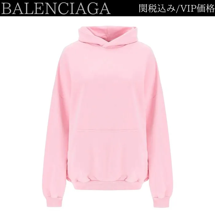 BALENCIAGA  |Unisex Street Style Long Sleeves Plain Cotton Oversized Logo