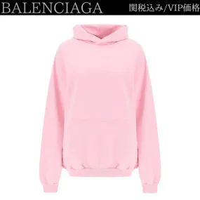 BALENCIAGA  |Unisex Street Style Long Sleeves Plain Cotton Oversized Logo