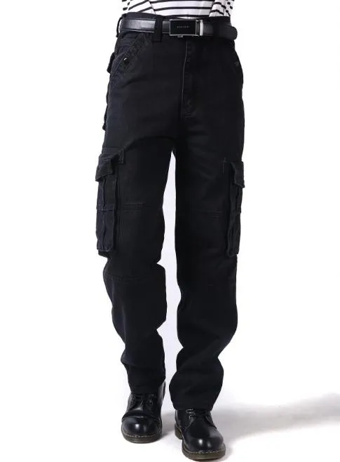 Big Size Hip Hop Style Men's Pockets Decor Loose Cargo Pants Trousers