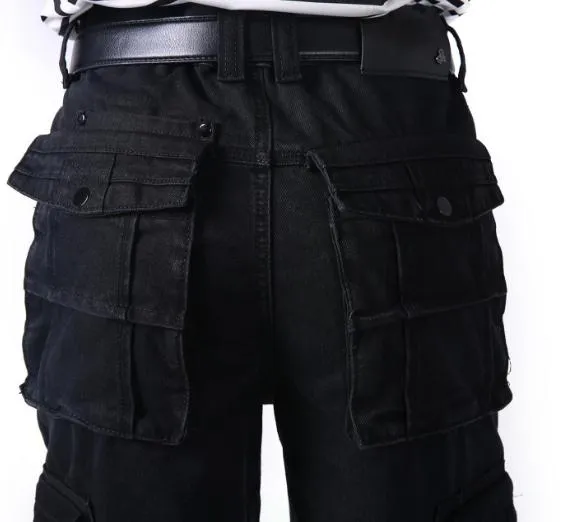 Big Size Hip Hop Style Men's Pockets Decor Loose Cargo Pants Trousers