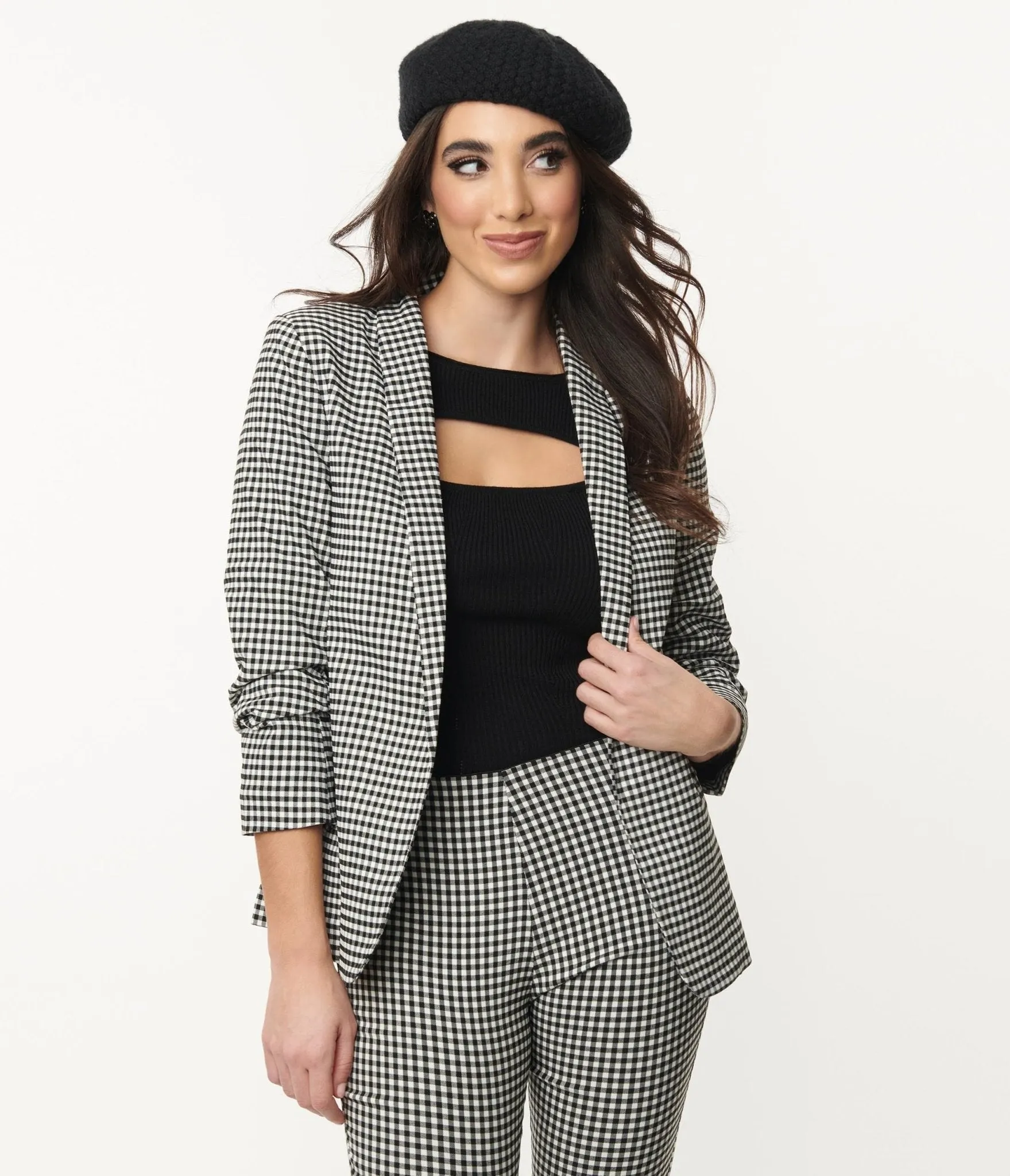 Black & White Gingham Blazer