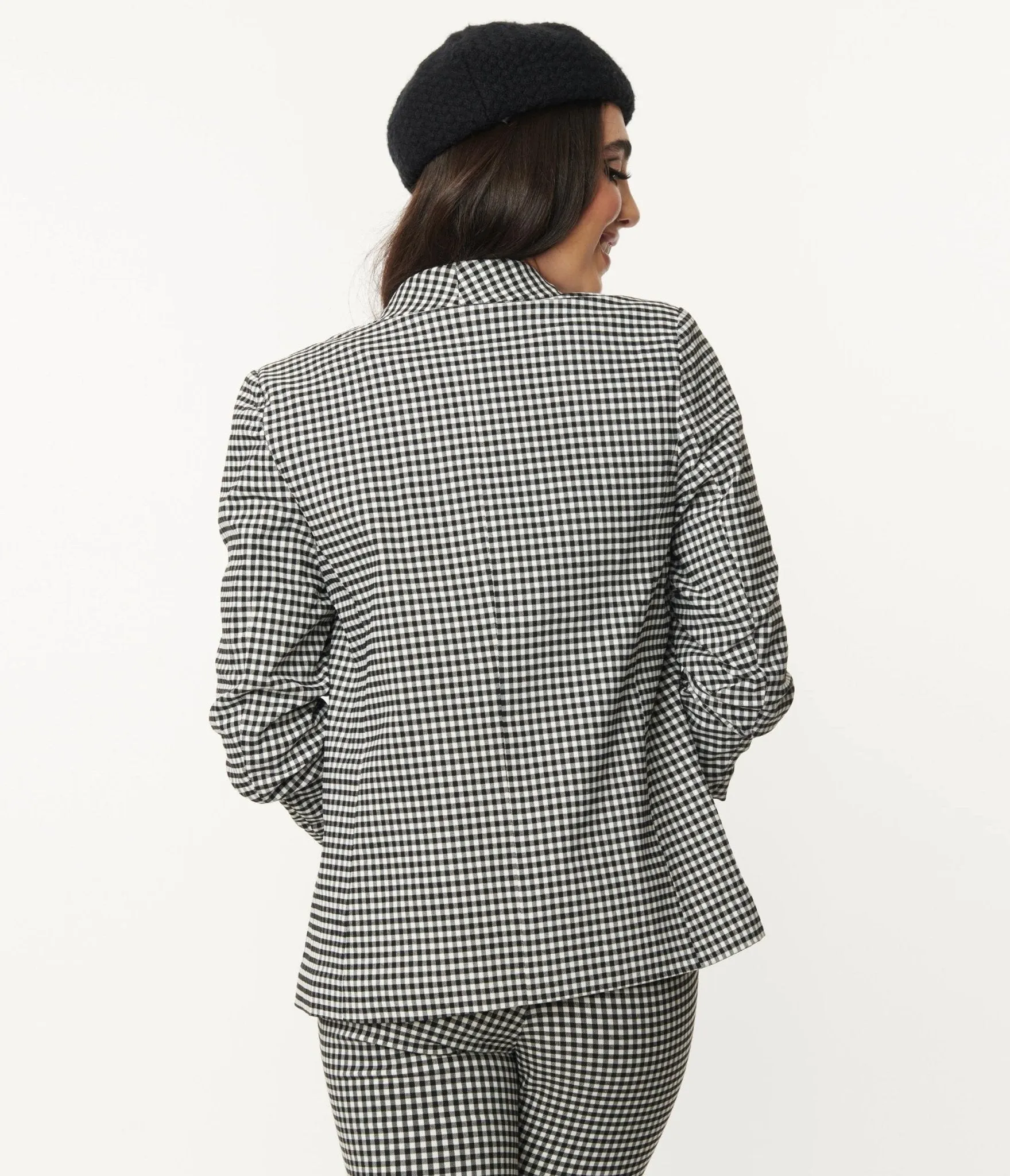 Black & White Gingham Blazer