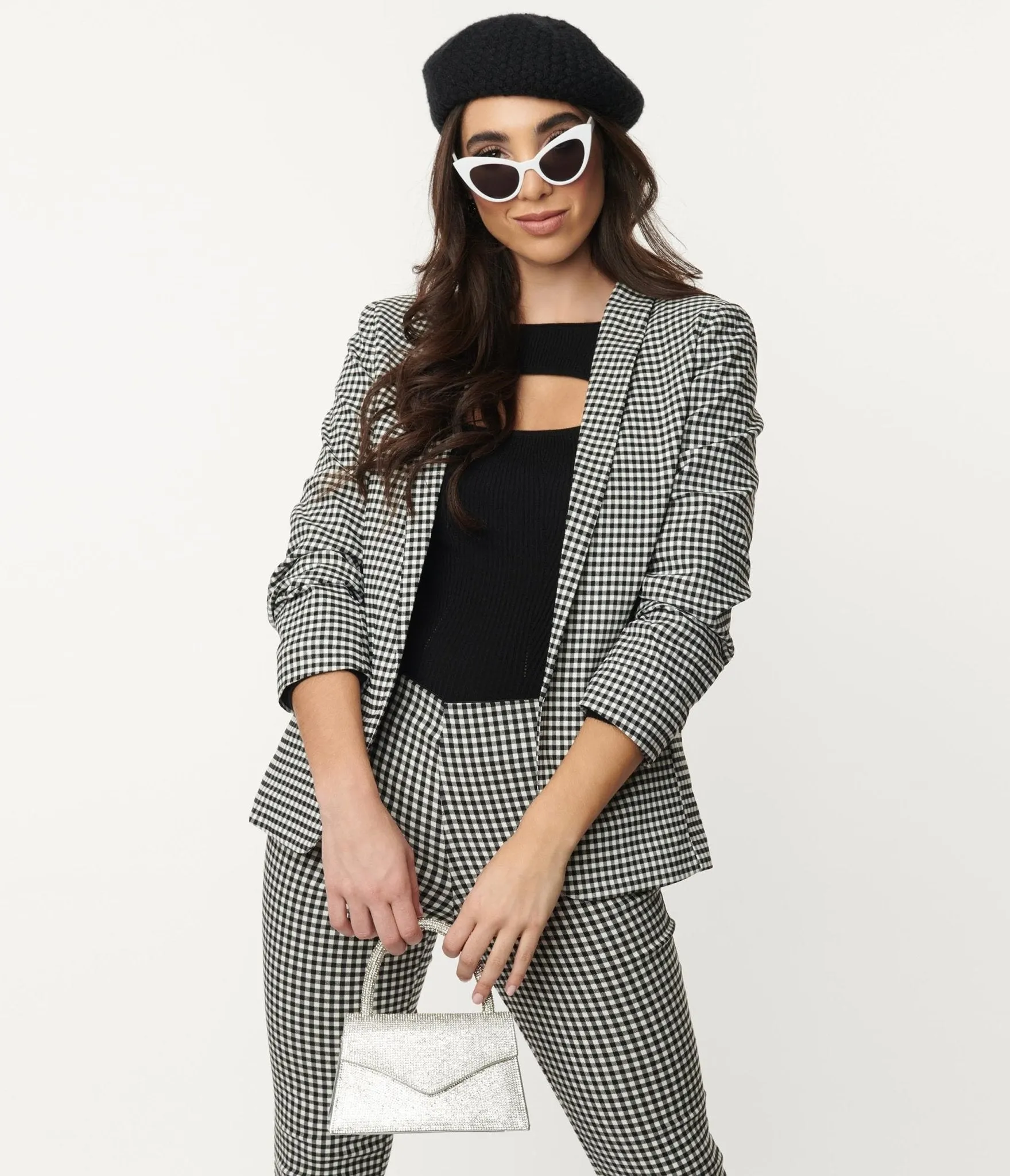 Black & White Gingham Blazer