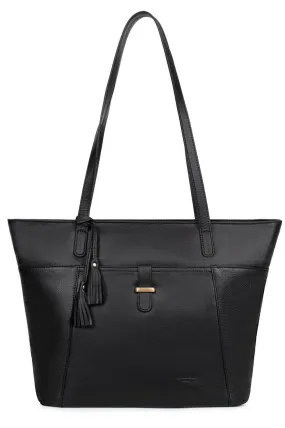 Black cowhide shoulder tote bag 419989