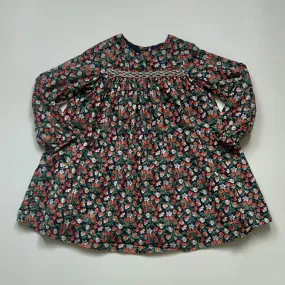 Bonpoint Hand Smocked Navy Liberty Print Dress: 3 Years