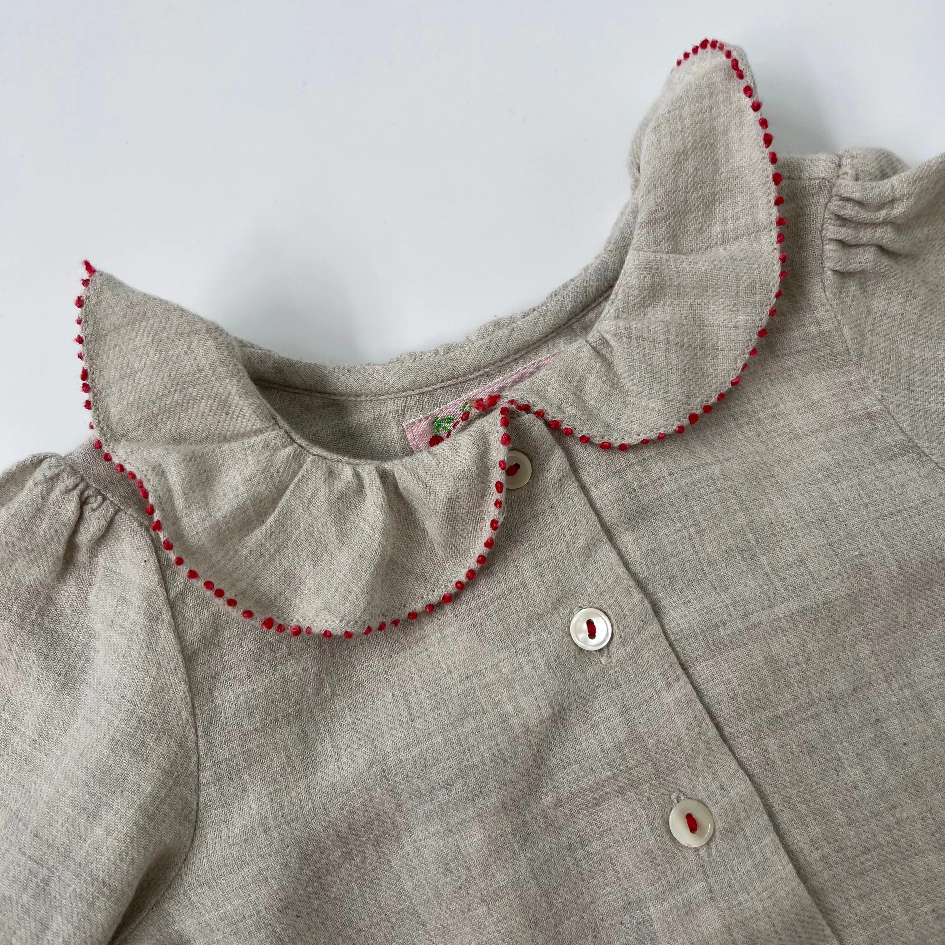 Bonpoint Oatmeal Brushed Cotton Blouse: 12 Months (Brand New)