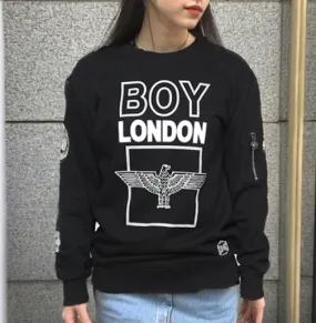 BOY LONDON  |Unisex Studded Street Style U-Neck Long Sleeves Cotton