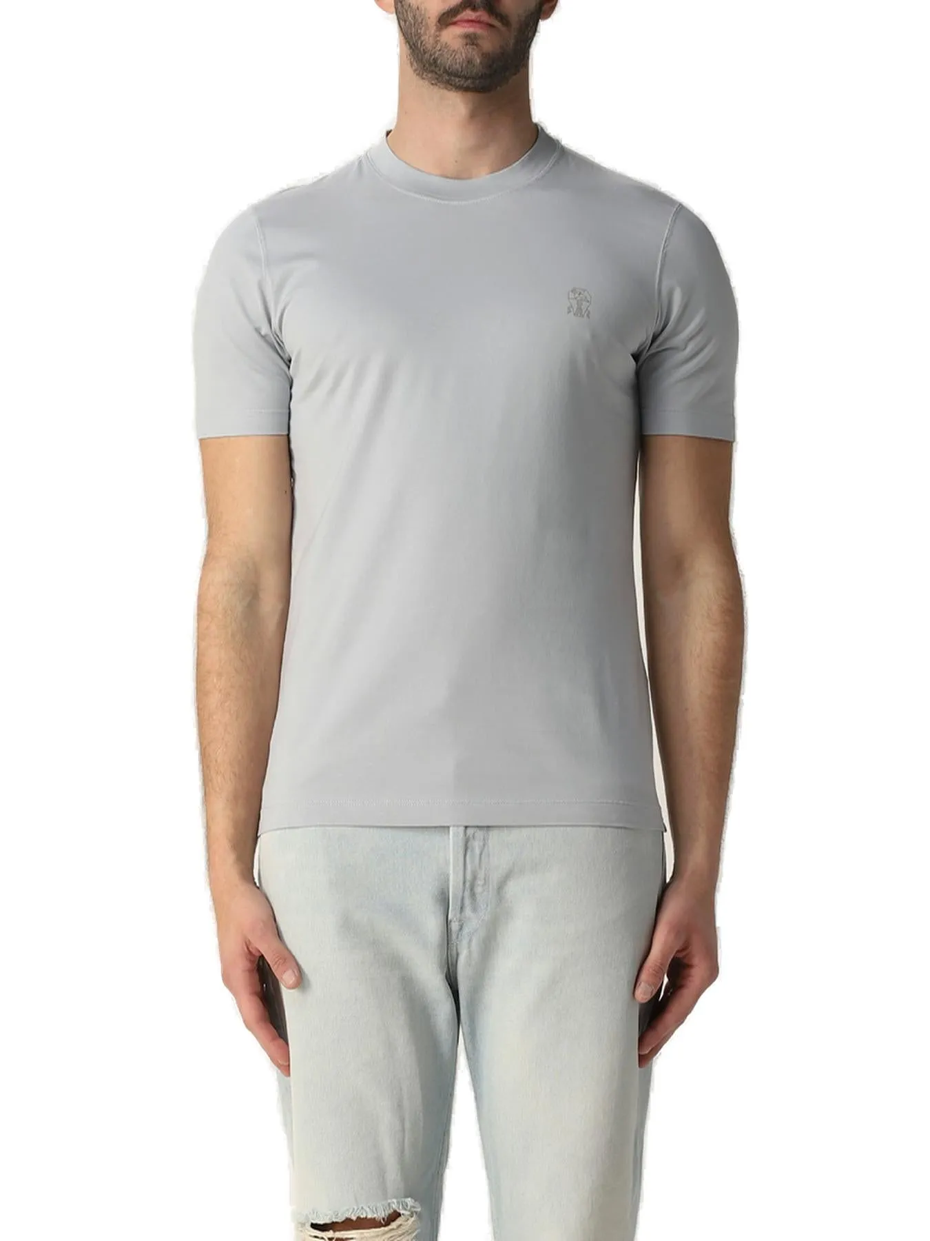 Brunello Cucinelli Logo Detailed Crewneck T-Shirt