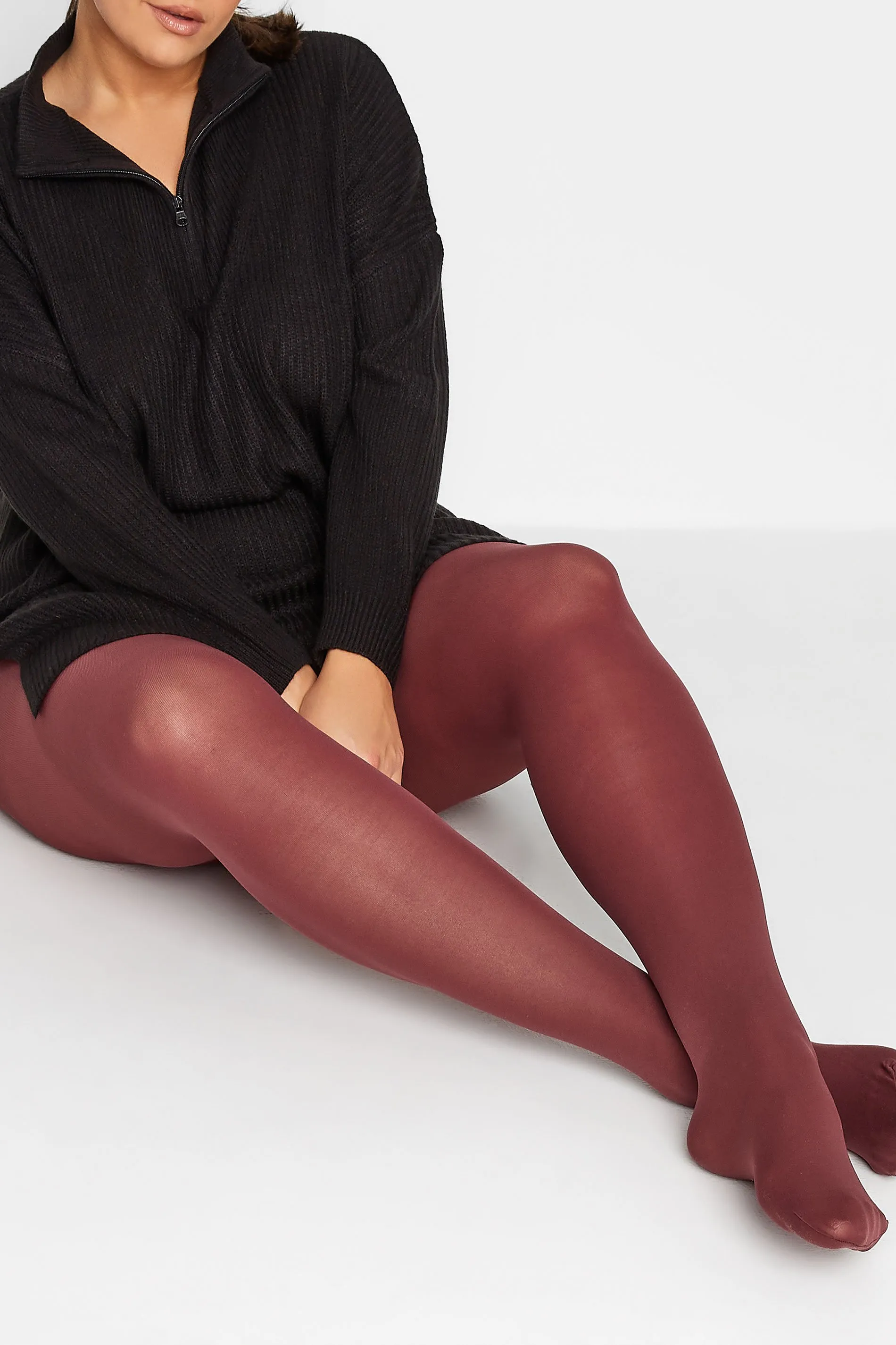 Burgundy Red 50 Denier Microfibre Premium Tights