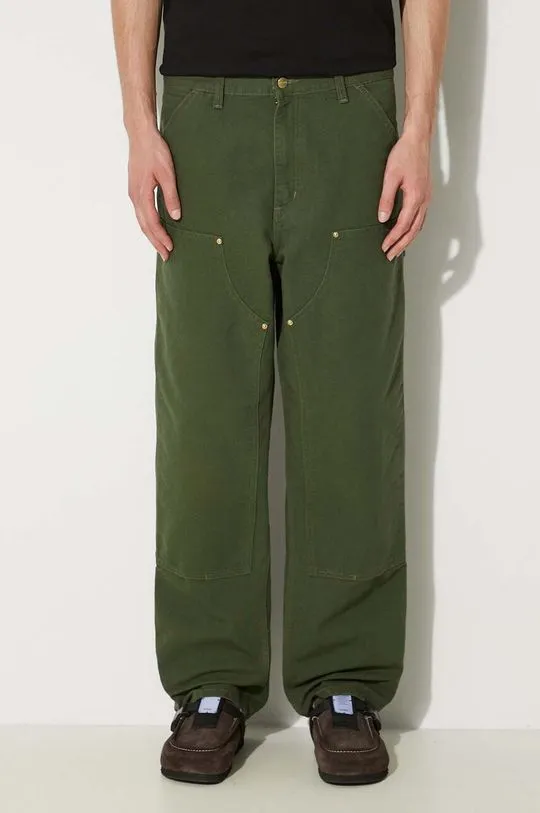 Carhartt WIP cotton trousers Double Knee Pant green color I031501.2BR02