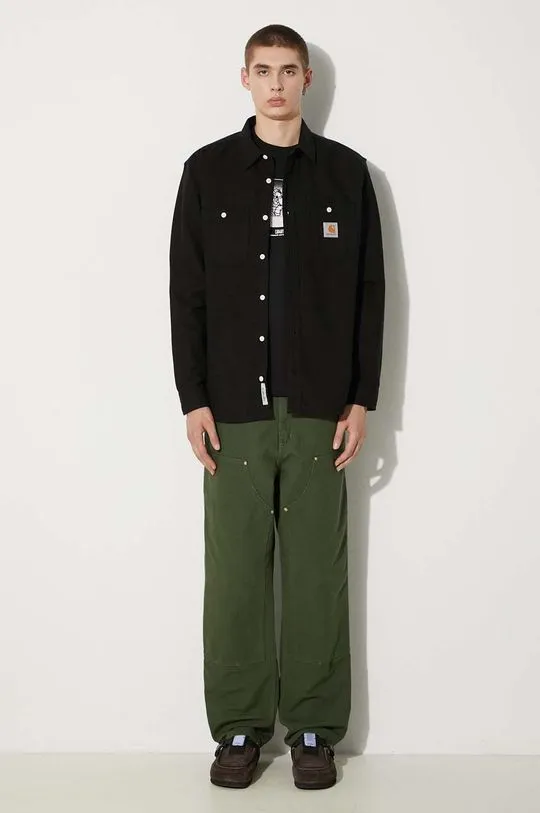 Carhartt WIP cotton trousers Double Knee Pant green color I031501.2BR02