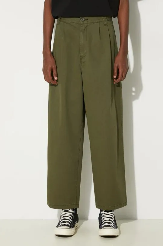 Carhartt WIP cotton trousers Merrick Pant green color I033759.66606