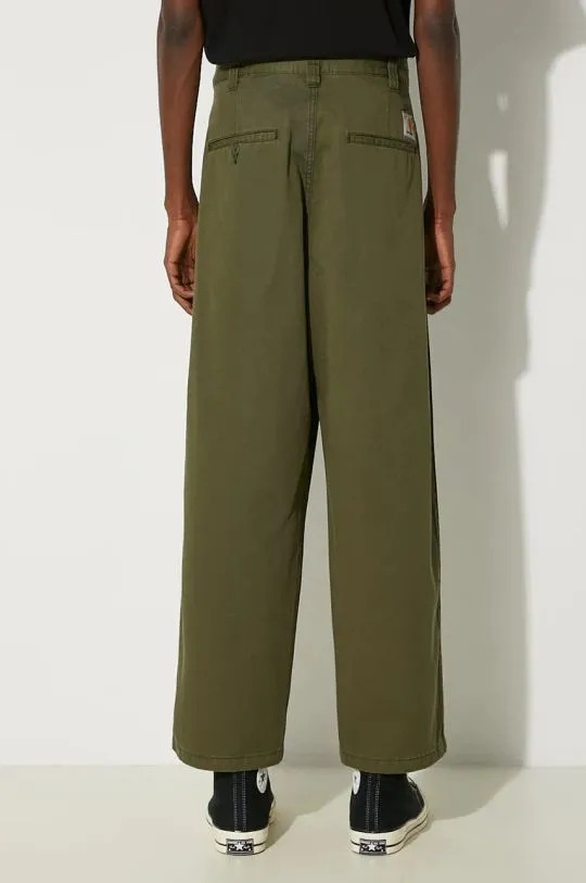 Carhartt WIP cotton trousers Merrick Pant green color I033759.66606