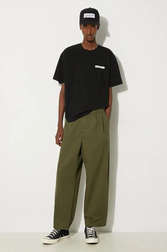 Carhartt WIP cotton trousers Merrick Pant green color I033759.66606