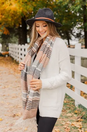 Chilling Love Blanket Scarf- Camel & Charcoal