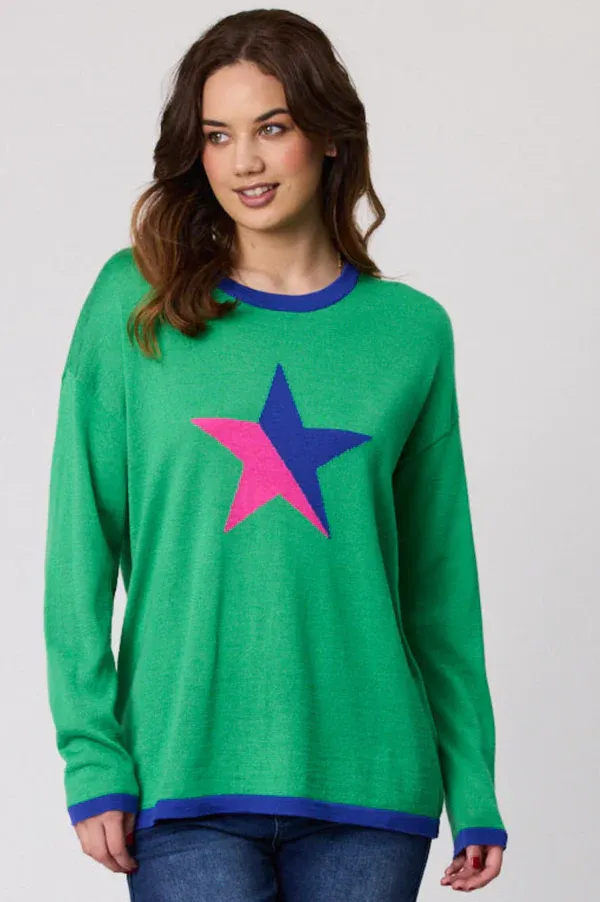 Classified Star Jumper - Green