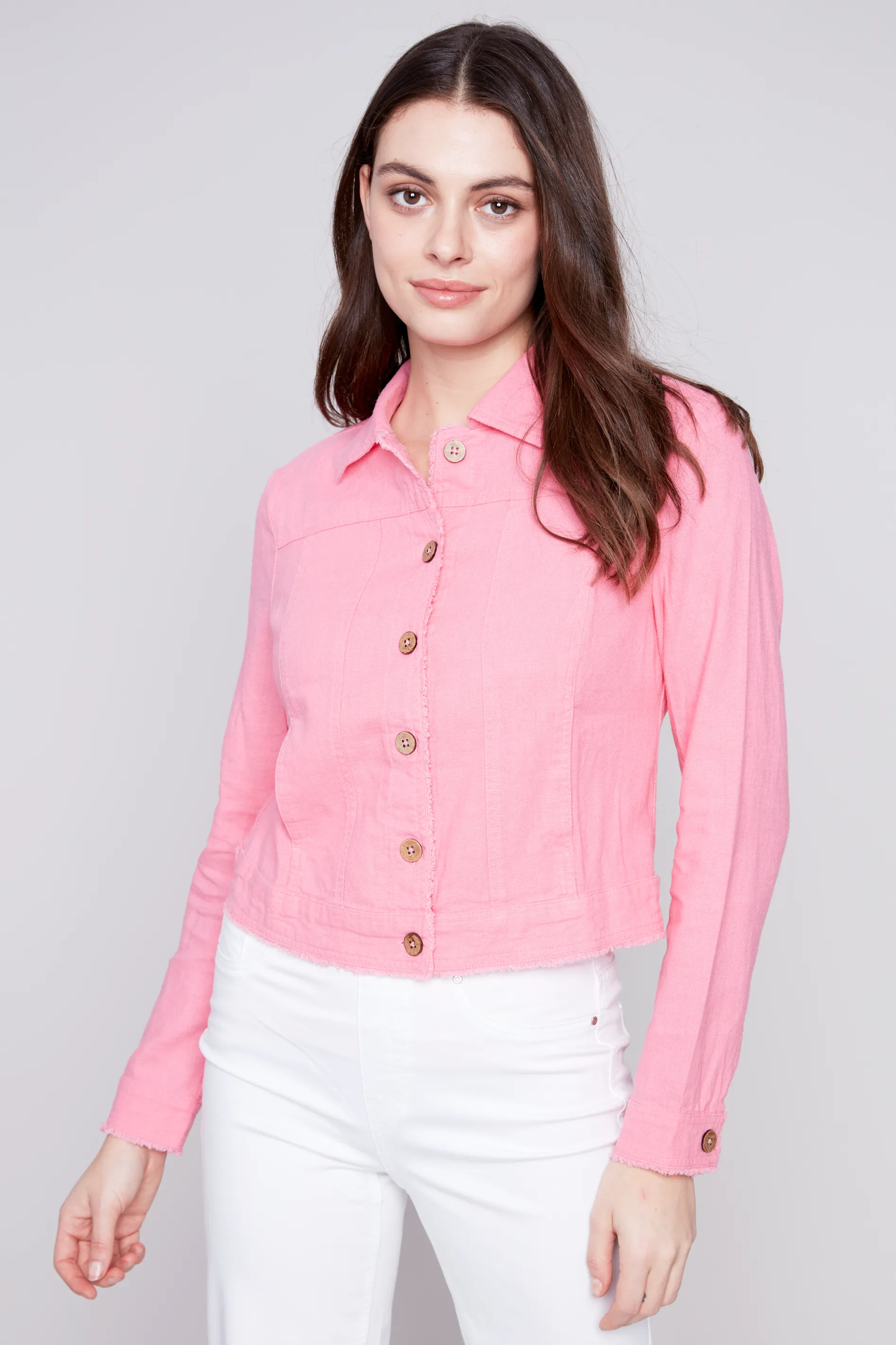 Coral Linen Jacket