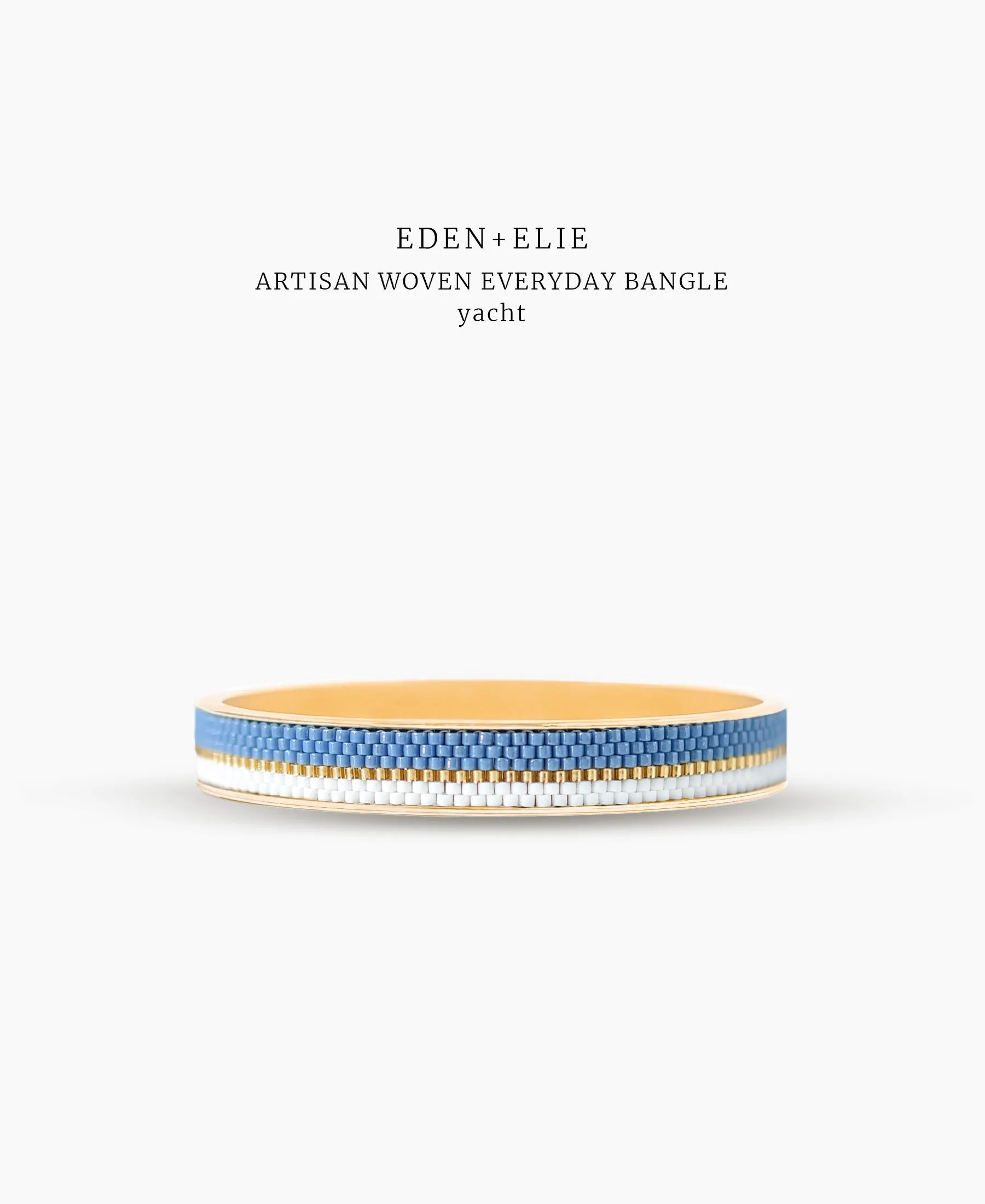 EDEN + ELIE Everyday gold narrow bangle - yacht blue