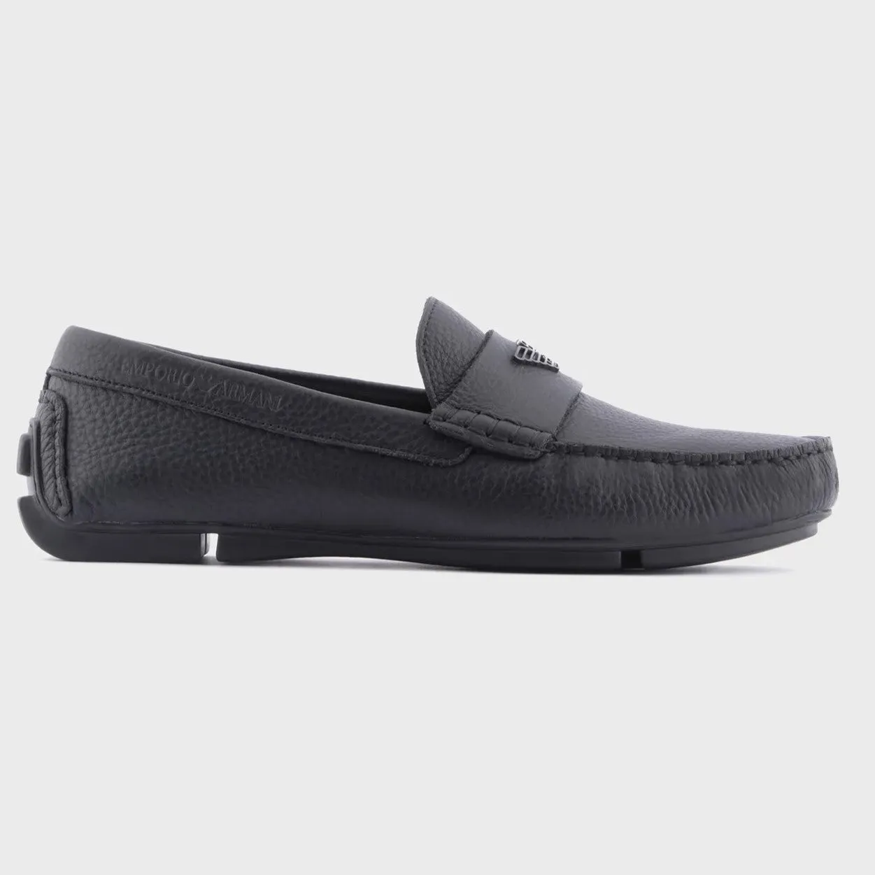 Emporio Armani Tumbled-Leather Driving Shoes