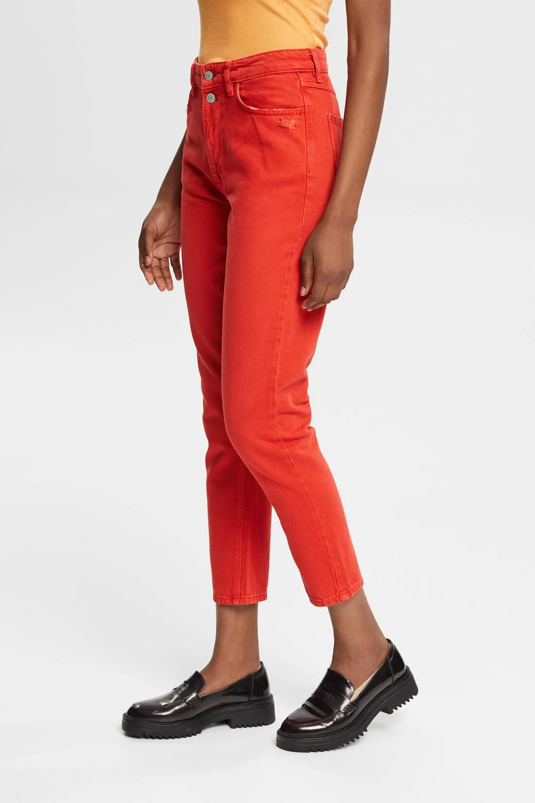 Esprit HR Mom Fit Denim 28 In Orange/Red